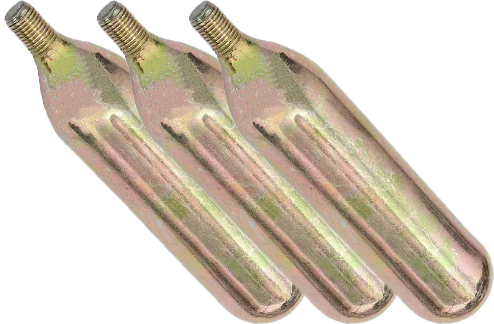 3x 16g Co2 patron m. gevind